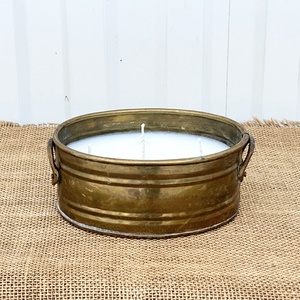 Szójaviasz gyertya 5 kanóccal réz edénybe öntve - otthon & életmód - gyertya, illat, aroma - gyertya - Meska.hu