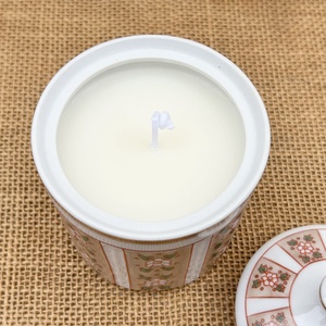 Szójaviasz gyertya 1 kanóccal, Hollóháza porcelán cukortartóba öntve - otthon & életmód - gyertya, illat, aroma - gyertya - Meska.hu