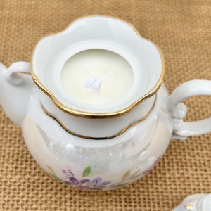 Szójaviasz gyertya 1 kanóccal, porcelán kannába öntve - otthon & életmód - gyertya, illat, aroma - gyertya - Meska.hu