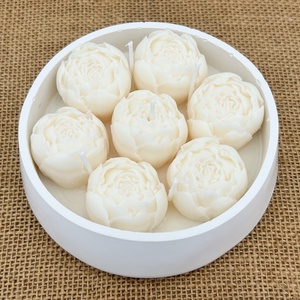 Szójaviasz gyertya 5 kanóccal bazsarózsával - Meska.hu