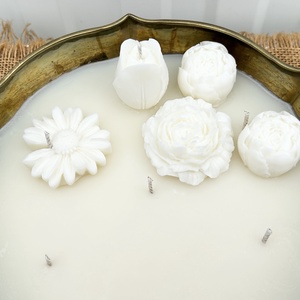 Szójaviasz gyertya 7 kanóccal, kézzel kalapált réz tálba öntve - otthon & életmód - gyertya, illat, aroma - gyertya - Meska.hu