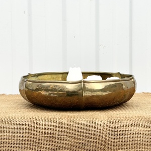 Szójaviasz gyertya 7 kanóccal, kézzel kalapált réz tálba öntve - otthon & életmód - gyertya, illat, aroma - gyertya - Meska.hu