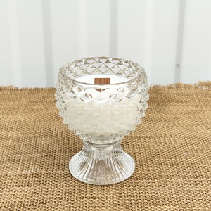 Szójaviasz gyertya fa kanóccal üveg edénybe öntve - Meska.hu