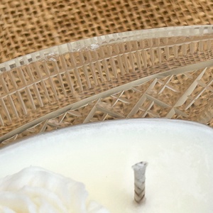 Szójaviasz gyertya 3 kanóccal metszett üveg edénybe öntve - otthon & életmód - gyertya, illat, aroma - gyertya - Meska.hu