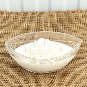 Szójaviasz gyertya 3 kanóccal metszett üveg edénybe öntve - otthon & életmód - gyertya, illat, aroma - gyertya - Meska.hu