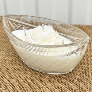 Szójaviasz gyertya 3 kanóccal metszett üveg edénybe öntve - Meska.hu