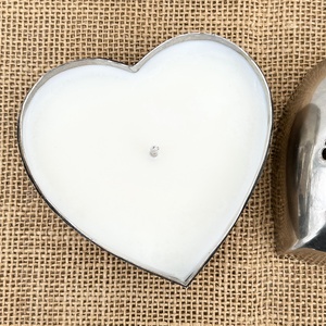 Szójaviasz gyertya fém szív edénybe öntve - otthon & életmód - gyertya, illat, aroma - gyertya - Meska.hu