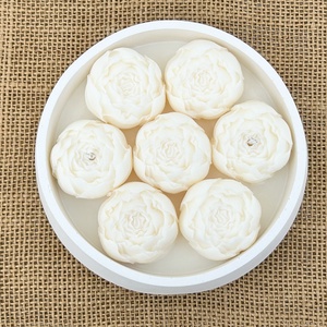 Szójaviasz gyertya 2 kanóccal bazsarózsával - Meska.hu