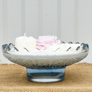 Szójaviasz gyertya 2 kanóccal üveg kínáló tálba öntve - otthon & életmód - gyertya, illat, aroma - gyertya - Meska.hu