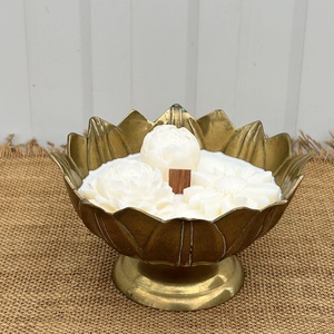 Szójaviasz gyertya fa kanóccal, réz tálba öntve - otthon & életmód - gyertya, illat, aroma - gyertya - Meska.hu