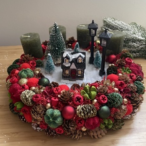 Havas kisváros Karácsonyi koszorú - Meska.hu