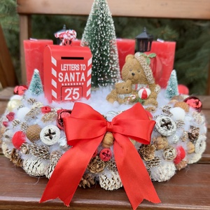 Macis Karácsonyi koszorú, kopogtató szett  - karácsony - adventi díszek - adventi asztaldísz - Meska.hu