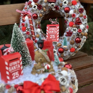 Macis Karácsonyi koszorú, kopogtató szett  - Meska.hu