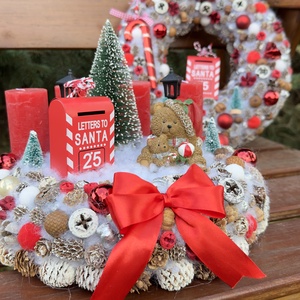 Macis Karácsonyi koszorú, kopogtató szett  - karácsony - adventi díszek - adventi asztaldísz - Meska.hu