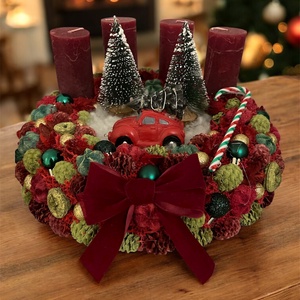 Burgundi adventi koszorú - karácsony - adventi díszek - adventi koszorú - Meska.hu