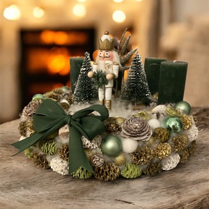 Zöld diótörős adventi koszorú - Meska.hu