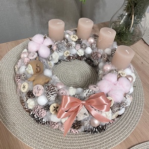 Pasztell adventi koszorú, Karácsony, Adventi díszek, Adventi koszorú, , MESKA