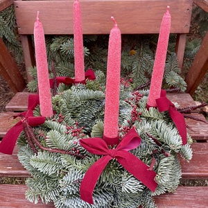 Nobilis burgundi Adventi dísz, Karácsony, Adventi díszek, Adventi koszorú, , MESKA