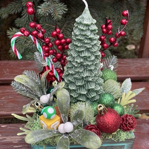 Gyertyás asztaldísz - Meska.hu