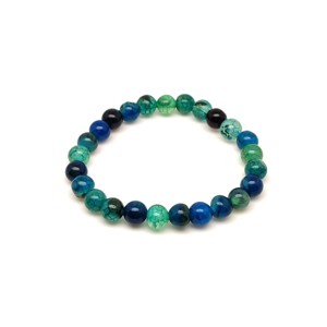 Kék-zöld tűz achát golyós gyerek ásvány karkötő 6mm - Meska.hu