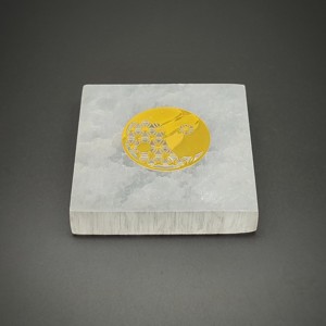 Szelenit négyzet lap yin yang életvirág arany 6 cm - Meska.hu