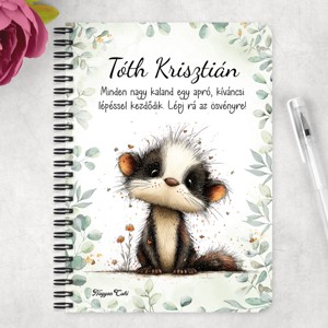 Személyre szabható - Az erdő bölcs remetéje, a cuki borz mintás A5-ös füzet - otthon & életmód - papír, írószer - jegyzetfüzet & napló - Meska.hu