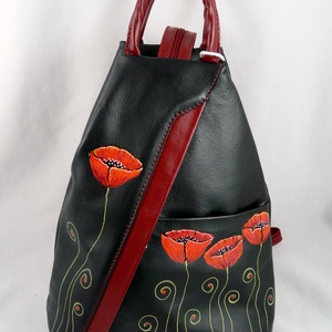 Vera Pelle valódi bőr hátitáska, kézzel festett, egyedi mintával! - táska & tok - hátizsák - kishátizsák - Meska.hu