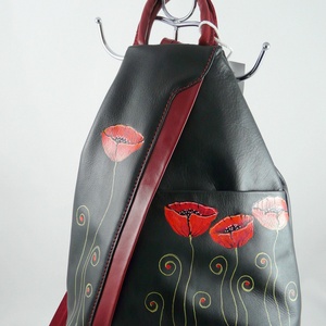 Vera Pelle valódi bőr hátitáska, kézzel festett, egyedi mintával! - táska & tok - hátizsák - kishátizsák - Meska.hu