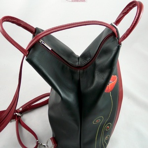 Vera Pelle valódi bőr hátitáska, kézzel festett, egyedi mintával! - táska & tok - hátizsák - kishátizsák - Meska.hu