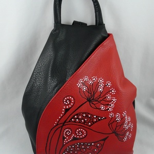 Vera Pelle replika. Masszív műbőr hátitáska, kézzel festett, egyedi mintával! - táska & tok - hátizsák - kishátizsák - Meska.hu