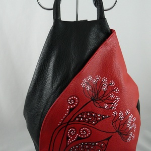 Vera Pelle replika. Masszív műbőr hátitáska, kézzel festett, egyedi mintával! - táska & tok - hátizsák - kishátizsák - Meska.hu