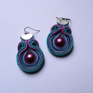 Exkluzív, színpompás sujtás ékszergarnitúra  - ékszer - fülbevaló - lógó fülbevaló - Meska.hu