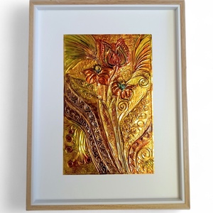 Belső fénykert /Lemezdomborítás/, Művészet, Festmény, Festmény vegyes technika, Festészet, Fémmegmunkálás, MESKA