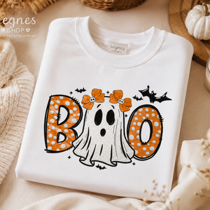 Halloween hímzett pulóver � BOO szellemes / Halloween italos mintával - Meska.hu