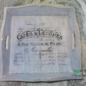Vintage tálca, Otthon & Életmód, Konyhafelszerelés, tálalás, Tálalás, Tálca, Decoupage, transzfer és szalvétatechnika, Festett tárgyak, MESKA
