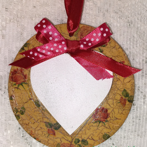 Nosztalgikus szív feliratozható, Otthon & Életmód, Dekoráció, Fali és függő dekoráció, Függődísz, Decoupage, transzfer és szalvétatechnika, MESKA