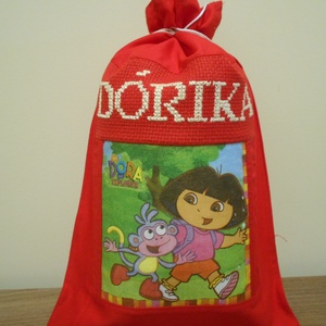 Mikulás zsák, névre szóló, egyedi, Karácsony, Mikulás, Mikulás zsák, zokni, csizma, Decoupage, transzfer és szalvétatechnika, Hímzés, Meska