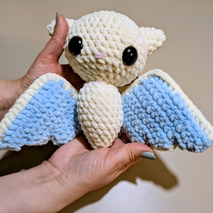 Egyedi horgolt fehér denevér � Puha amigurumi figura - játék & sport - plüssállat & játékfigura - denevér - Meska.hu