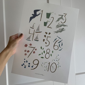 A/3 Numbers Montessori Educational Poster, Baba - mama, Babaszoba dekoráció, Babaposzter, , MESKA