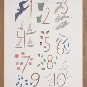 A/3 Numbers Montessori Educational Poster - baba - mama - babaszoba dekoráció - babaposzter - Meska.hu
