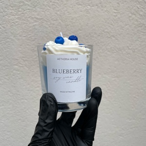 Desszert Szójagyertya Blueberry - kézműves gyertya  - otthon & életmód - gyertya, illat, aroma - gyertya - Meska.hu