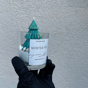 Egyedi karácsonyi szójagyertya - Winter Fir Karácsonyi kézműves gyertya - Meska.hu