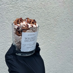Walnut Delight  Kézműves Diós Gyertya Természetes Illattal - otthon & életmód - gyertya, illat, aroma - gyertya - Meska.hu