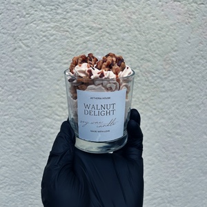Walnut Delight  Kézműves Diós Gyertya Természetes Illattal - otthon & életmód - gyertya, illat, aroma - gyertya - Meska.hu