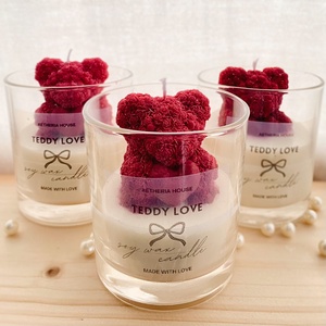 Teddy Love � Kézműves szójaviasz gyertya Valentin-napra, romantikus ajándék pároknak, Otthon & Életmód, Gyertya, illat, aroma, Gyertya, , MESKA