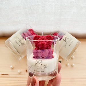 Teddy Love � Kézműves szójaviasz gyertya Valentin-napra, romantikus ajándék pároknak - otthon & életmód - gyertya, illat, aroma - gyertya - Meska.hu