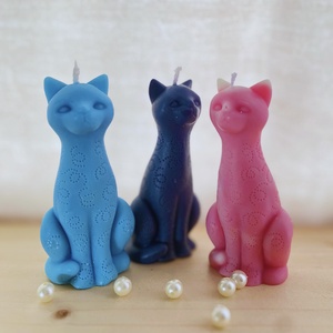 Ülő cicás formagyertya � cuki macskás dekor gyertya választható színekben, ajándék ötlet - Meska.hu