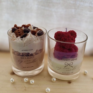 Kávé, Teddy macis poharas gyertya szett � Cookie Delight és Teddy Love, szójaviasz illatgyertyák - Meska.hu
