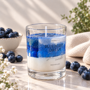 250 ml áfonya illatú szójagyertya � kézműves desszert gyertya gyümölcsökkel � egyedi ajándék, Otthon & Életmód, Gyertya, illat, aroma, Gyertya, , MESKA