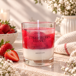 250 ml eper illatú szójagyertya � kézműves desszert gyertya gyümölcsökkel � egyedi ajándék, Otthon & Életmód, Gyertya, illat, aroma, Gyertya, , MESKA